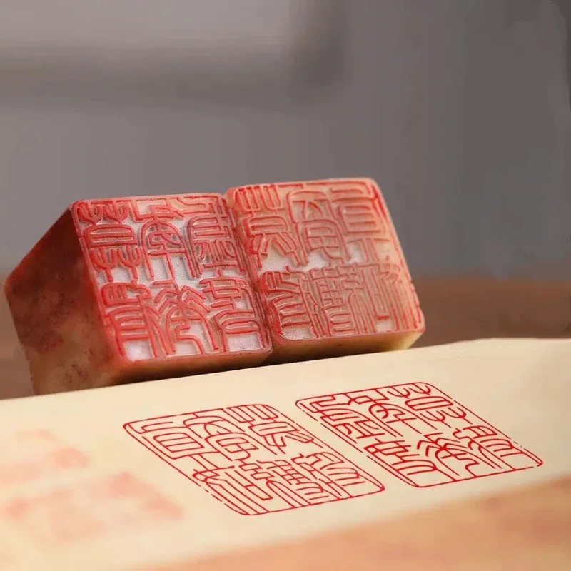 Natural Stone Finished Stamps Seal Chinese Character Custom Name Stamp Ancient Poetry Stamps Chinese Painting Art Stamp Sellos