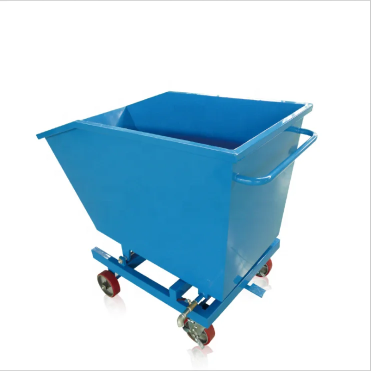 Wholesale Workshop Waste Hopper Truck Portable Self Steel Dump Carts Hopper