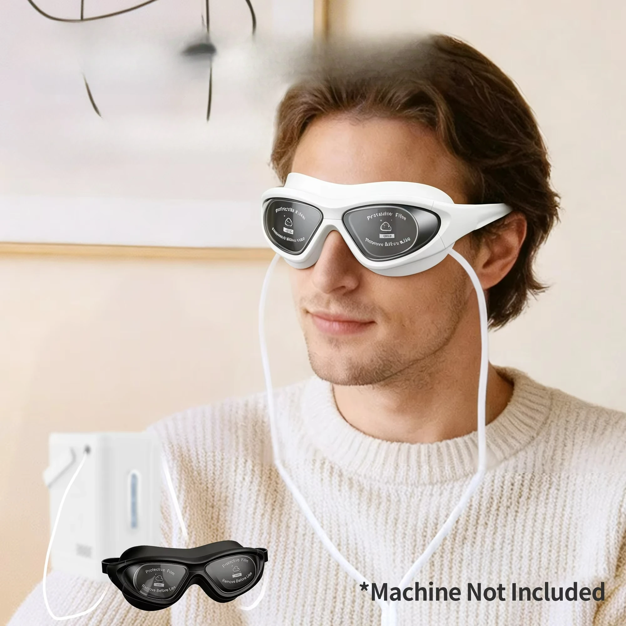 Home Use Hydrogen Goggles Hydrogen Inhaler Anti-Inflammatory Antioxidant Fatigue Relief Hydrogen Eye Mask, Not Including Machine