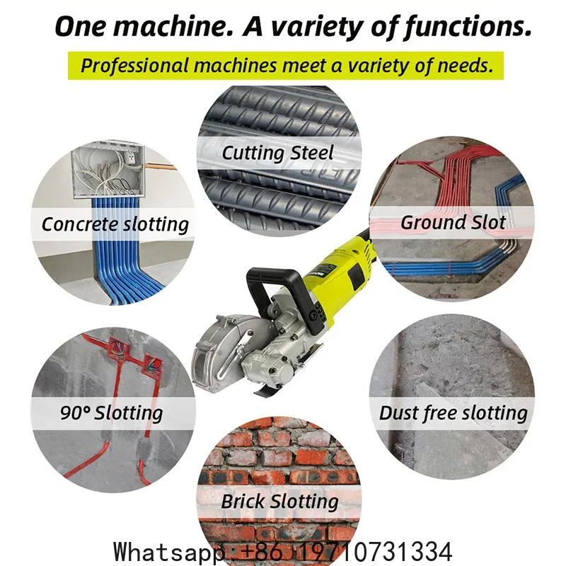 Professional Hydropower Installation Electric Wall Chaser Concrete Wall Slotting Grooving Machine Brick Wall Slot Cutter 220V - view 5