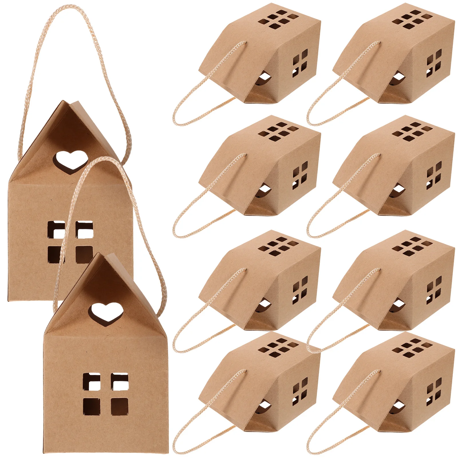 

15 Pcs Small Gifts Candy Bar Boxes Portable Packing Cases Packaging Supplies Chocolate Bag Paper House Shape