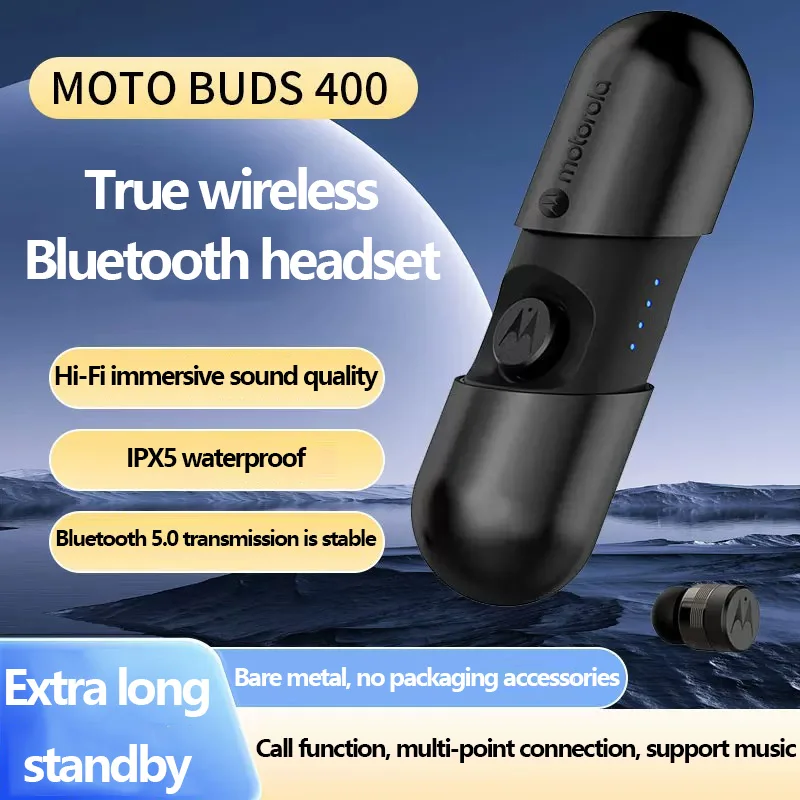 Motorola BUDS400 high-end true wireless gaming Bluetooth headset with super long standby life