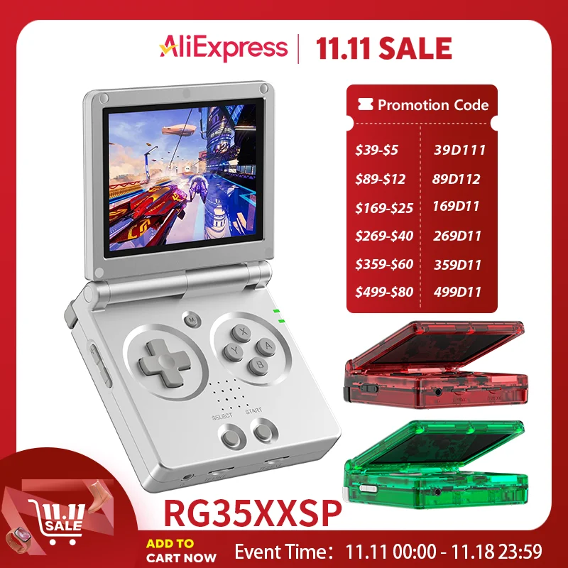 ANBERNIC RG35XXSP Flip Handheld Game Consoles 3.5-inch IPS 640*480 Screen Linux WIFI Retro Video Game Player 3300mAh 5000+ Games