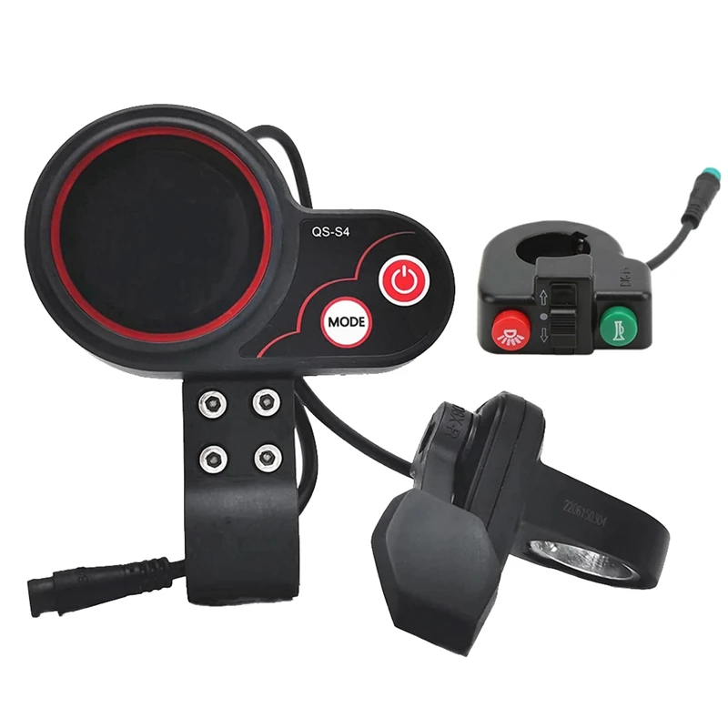 

QS-S4 48V-60V Thumb Throttle LCD Display Meter 6PIN+Switch Button KIT Parts Accessories For Zero 8 9 10 8X 10X Electric Scooter