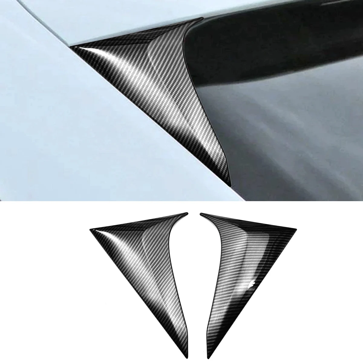 Spoiler Da Janela Traseira Do Carro De Fibra De Carbono, Side Wing Guarnição Tampa, Decoração para Honda HRV, HR-V, Vezel, 2021, 2022