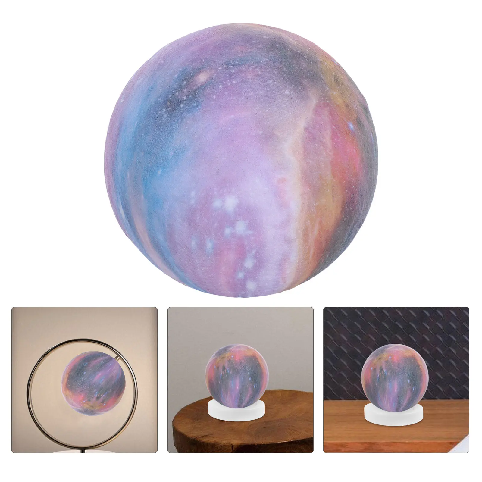Spherical Globe Light Cover Round Resin Lampshade 5.5 Inch 3D Planet Texture Creative Lamp Shade for Modern Nature Scifi