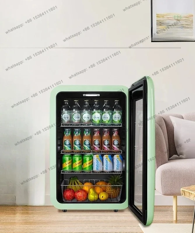 Household small ice bar, living room small beverage refrigerator, high value transparent constant temperature small refrigera