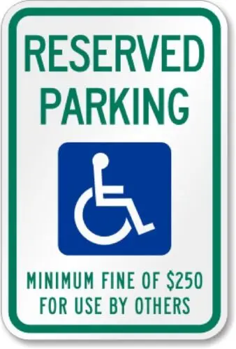 Ada Reserved Parking Aluminum Weatherproof 12