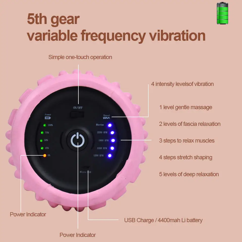 OEM/ODM Wireless Rechargeable Electric Vibrating Yoga Massage ball vibrating massage foam roller