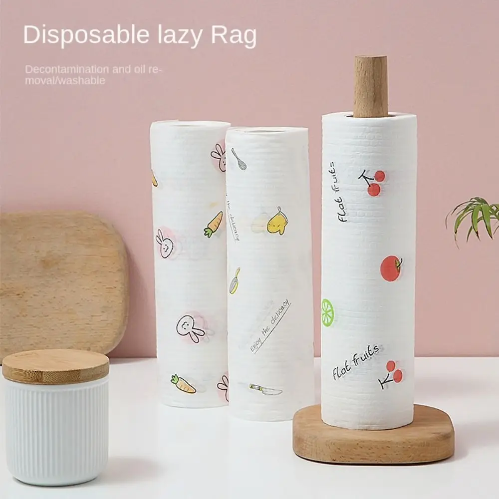1Roll/400Sheets Non-woven Fabric One-Time Dishcloth Dry Wet Dual-Use Degreased Non-Stick Oil Cloth Reusable Thickened