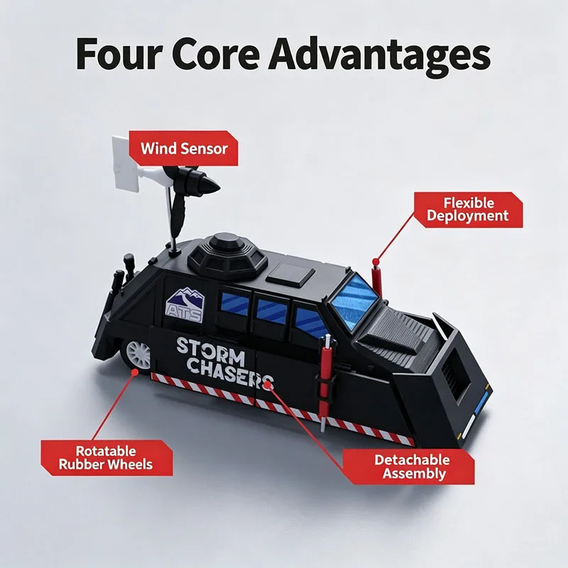 Deployable TIV2 Tornado Intercept Vehicle Static Scale Model Collectible Desk Ornament Gift For Storm Chaser Meteorology Fans