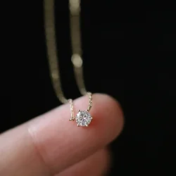 925 prata esterlina e colar banhado a ouro 14k para mulheres, corrente de clavícula, versátil, único, espumante, zircão, jóias de casamento