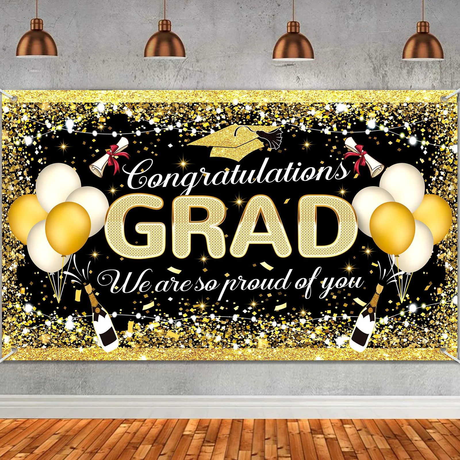 New Graduation Season Background Hanging Cloth Outdoor Indoor Decoration GRAD Party Photo Arrangement Graduation Season Banner