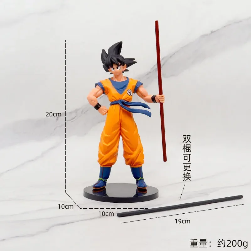 Dragon Ball Goku Action Figure 22 cm Super Saiyan Anime Figure Cartoon Giocattolo per bambini Decorazione da tavolo Camera Ornamento Regalo per bambini