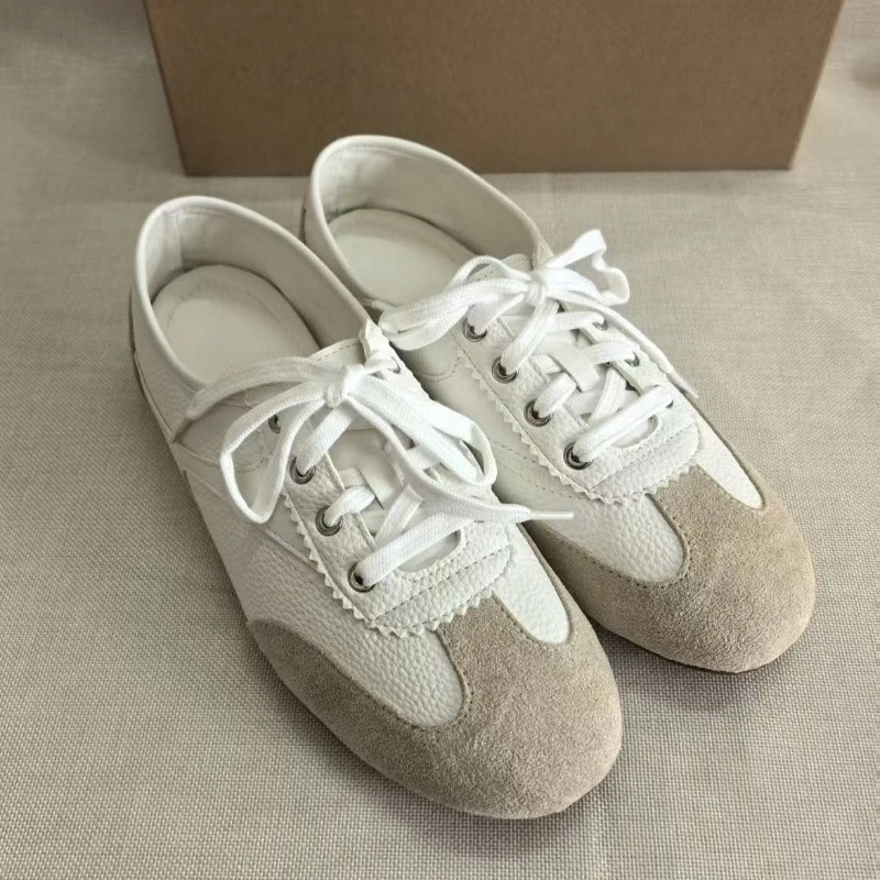 Retro Style Spring Autumn Flat Vulcanize for Women Round Toe Lace Up Outdoors Casual Shoes Suede Comfort Women's Sports Shoes