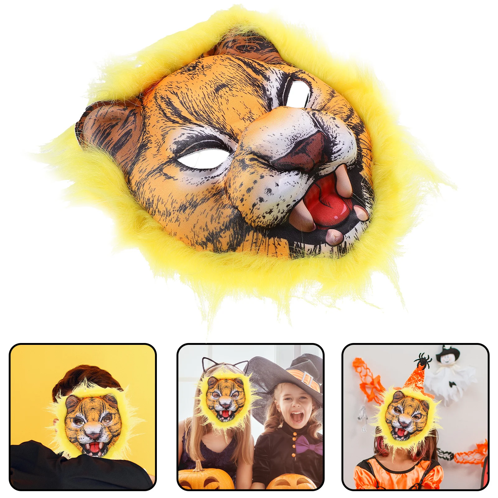

Eva Tiger Mask Adult Half Face Animal Cosplay Mask for Halloween Carnival Party Costume Masquerade Mardi Gras Dress Up