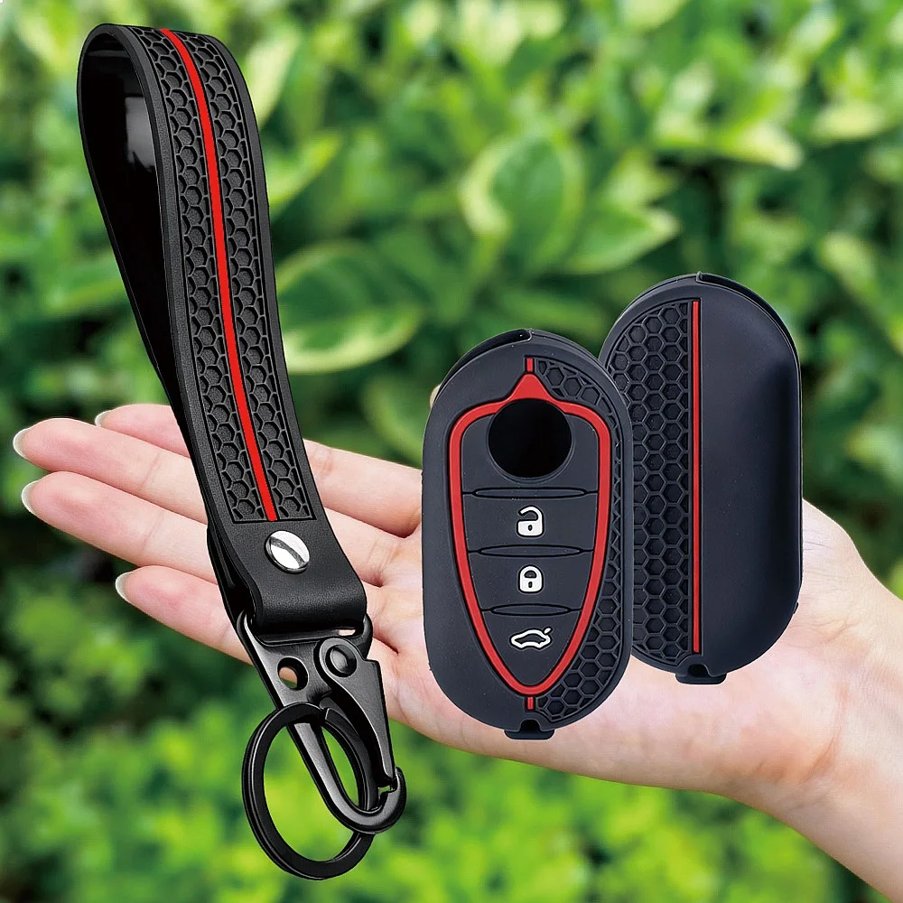 Keychain Silicone Key Cover For Alfa Romeo Giulietta 4C Mito 159 GTA Car Remote Key Fob Shell Case
