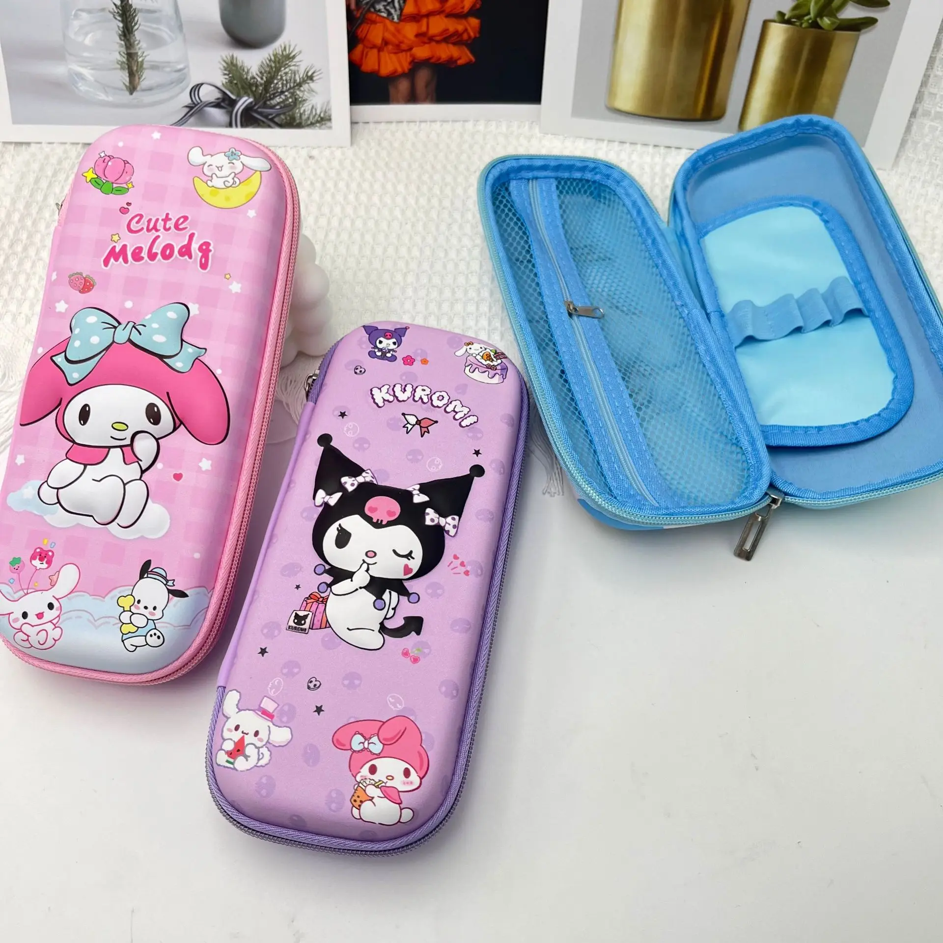 Sanrio Series Kuromi Pencil Bag Girls Pencil Case Cartoon Girls Stationery Bags Sanrio Girls New Popular High-value