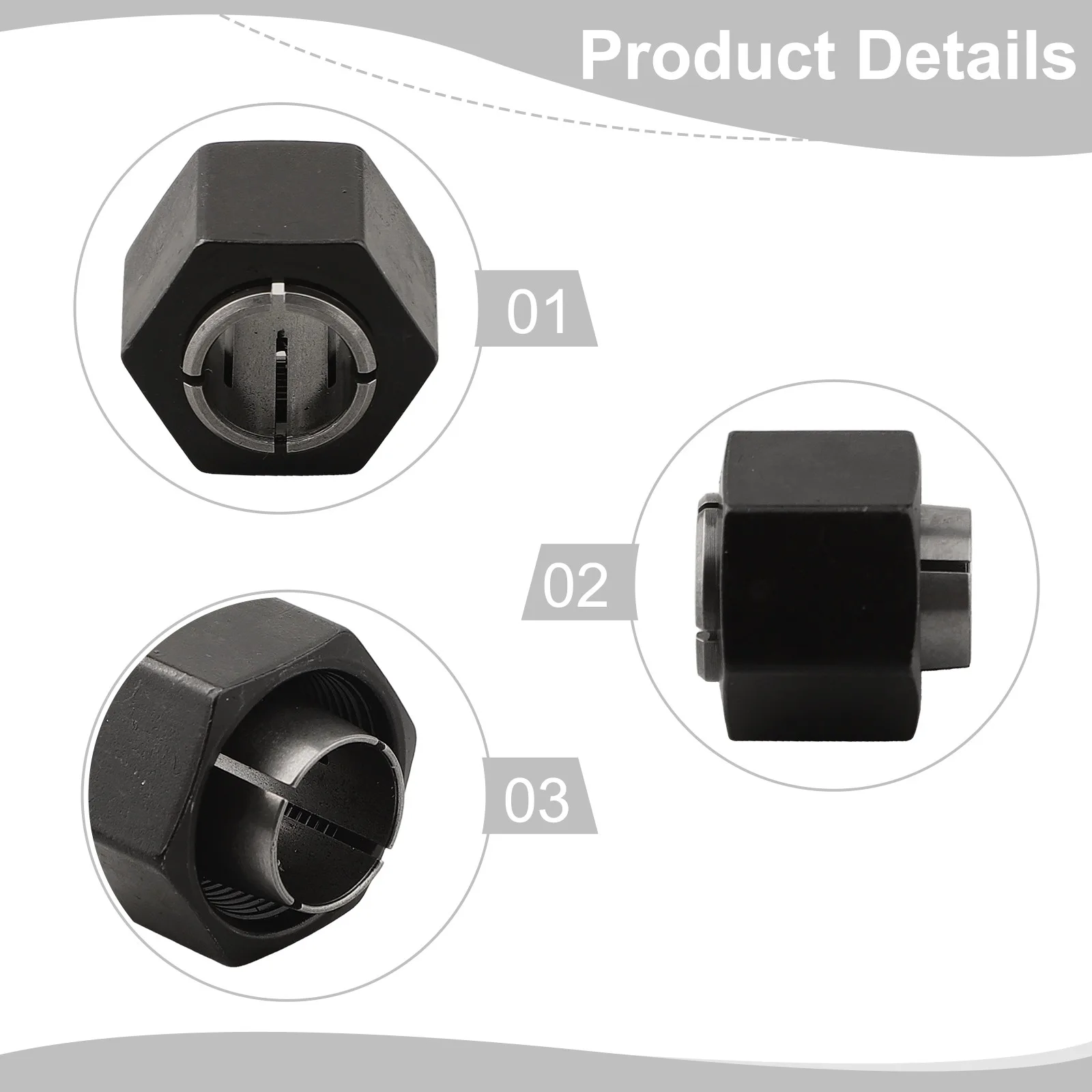 

DW621 DW616 Chuck Collet For Equipment Maintenance 2 Piece Set Compatible With 1613 Series Compatible With DW618