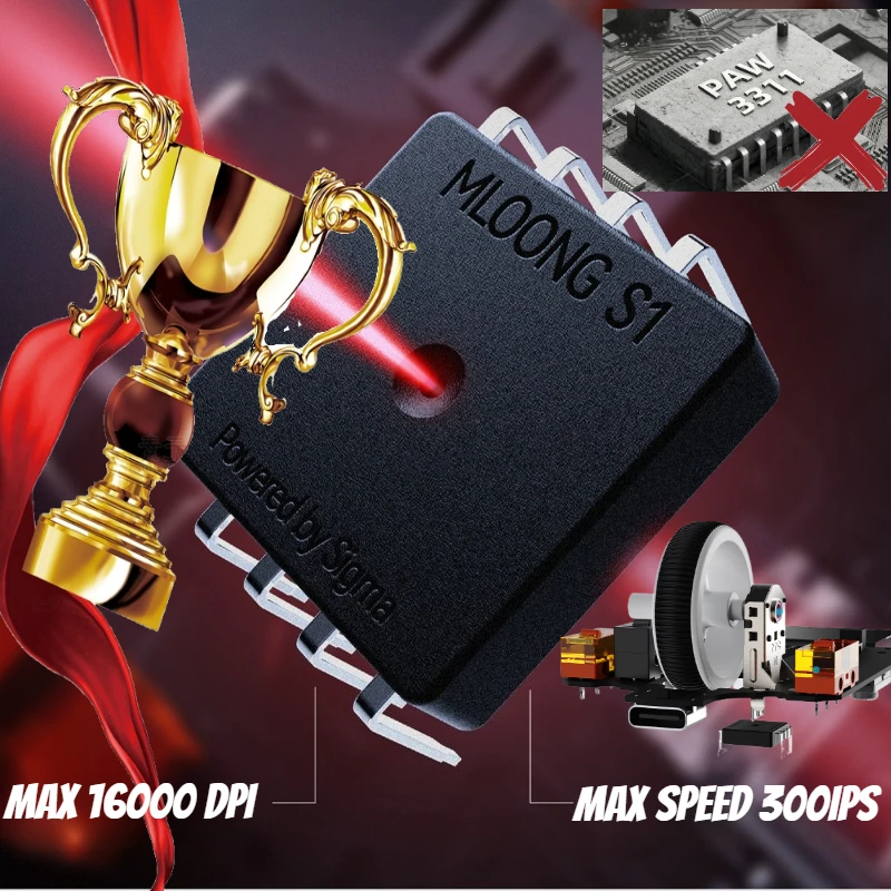 ماوس ألعاب Never Spin-Out 300IPS سرعة تتبع 60G تسريع 16000 ديسيبل متوحد الخواص TTC 30M مفاتيح 1000 هرتز ماوس ألعاب لاسلكي #2