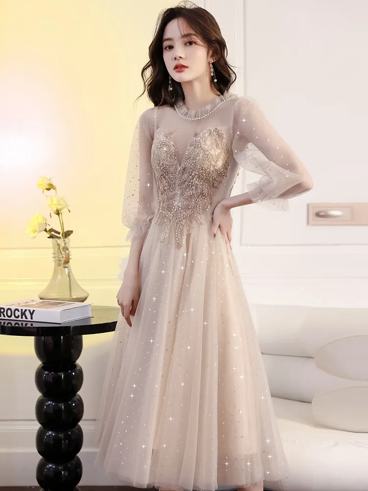 ชุดเดรสผ้าทูลหรูหราเบาสําหรับผู้ใหญ่แบบใหม่สําหรับพิธีกรวันเกิด