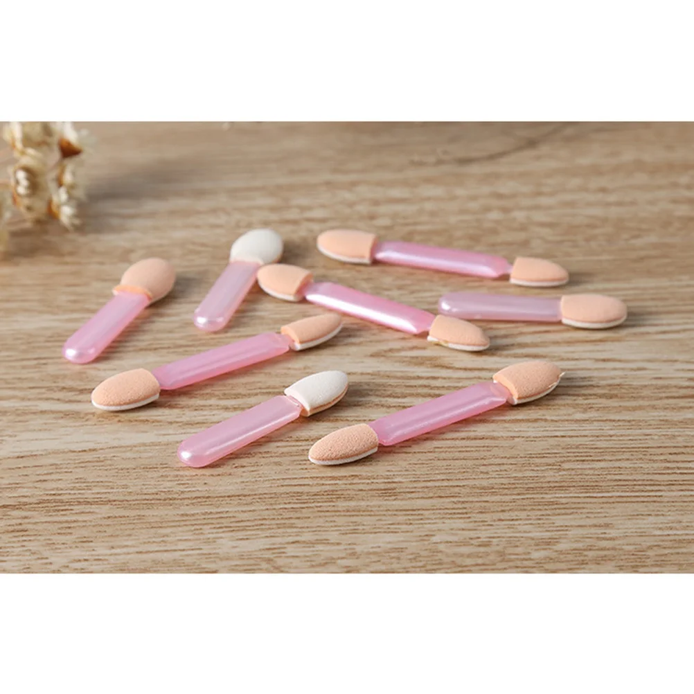 

8pcs Double-Ended Sponge Stick Dual Sided Applicator Oval Tip Brush For Natural Dramatic Makeup Soft Lightweight Non-Toxic Easy