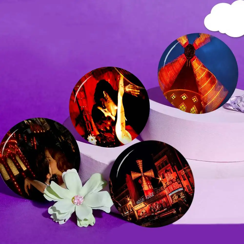 Classic Movie M-Moulin Rouge 58mm Cute Anime Figure Icon Badge Handmade Tinplate Brooch for Backpack Clothes Chest Ornament