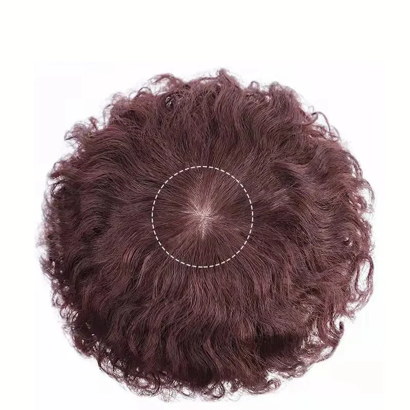 100% human hair corn wave style realistic hair topper for women rose net 3 clips 6 inches human hair clip in extension