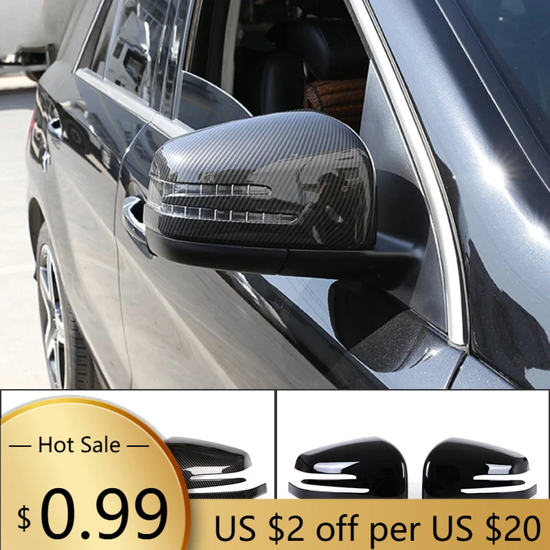 

Steering Covers 2pcs Carbon Fiber Side Rearview Mirror Cap Cover Trim For Mercedes Benz G Class W463 ML W166 GL X166 GLS X166
