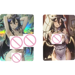 Overlord Albedo Anime Girl Collection Card Big Breasted Beauty Sexy Nude Card Refractive Colorful Flash Otaku Gifts 63*88mm