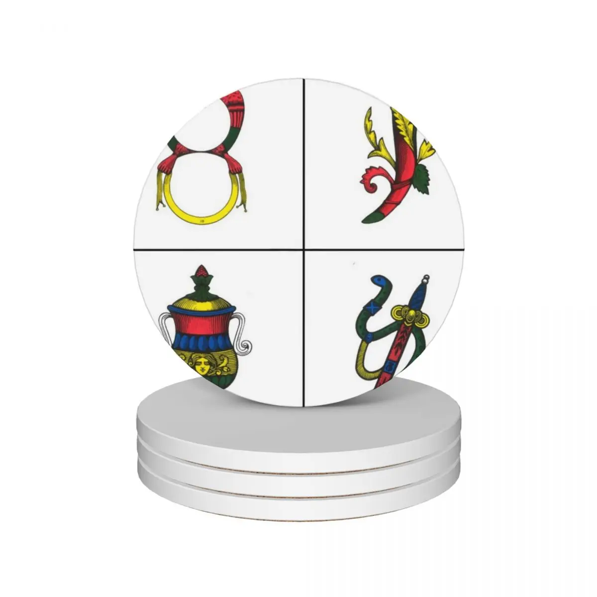 

Italian Card Aces Ceramic Coasters (Set of 4) cup pads anti slip cute kitchen supplies Coasters