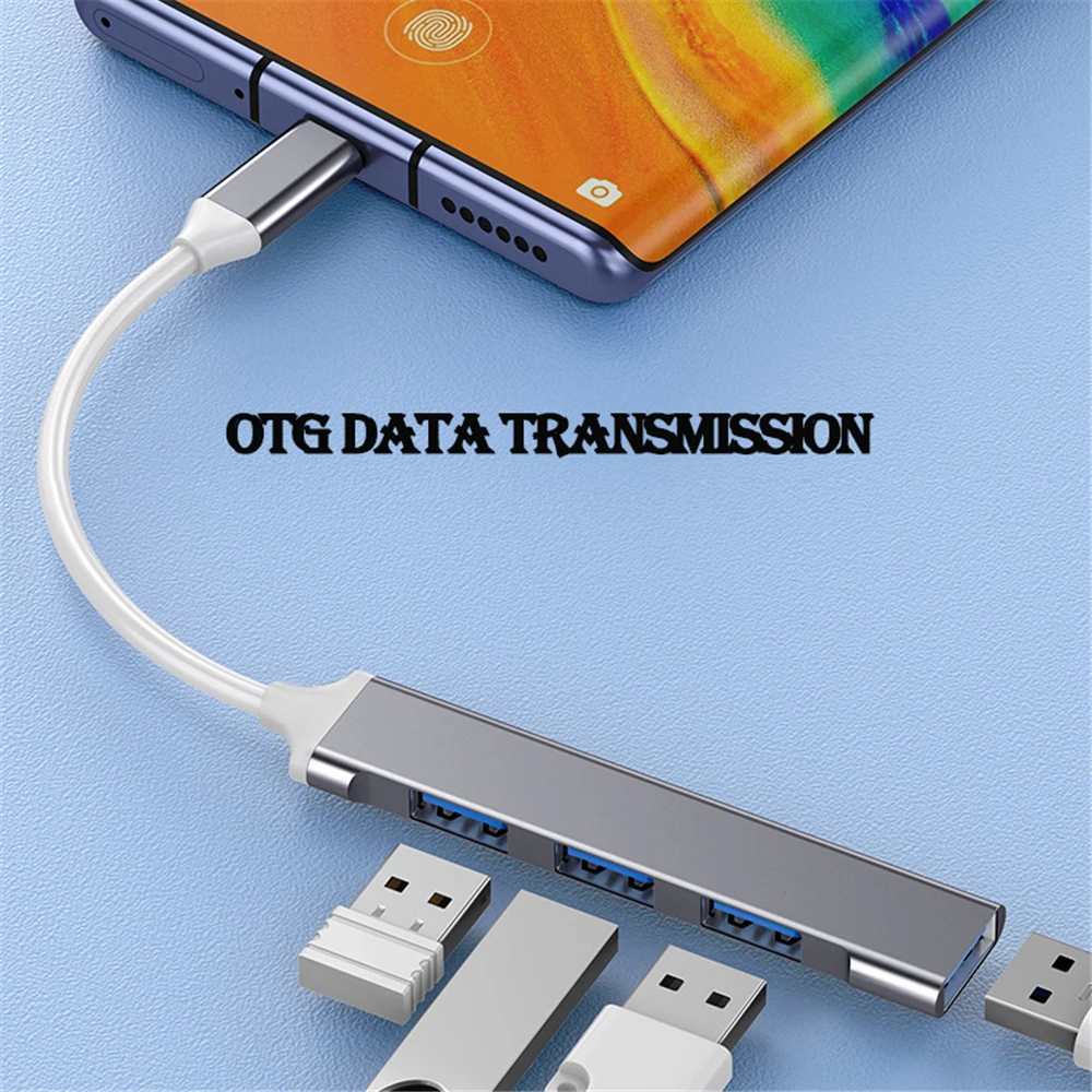 Concentrador de red USB 3,0, 4 puertos de alta velocidad tipo c, divisor de 5Gbps para PC, Accesorios de ordenador, Hub multipuerto, 4 puertos USB