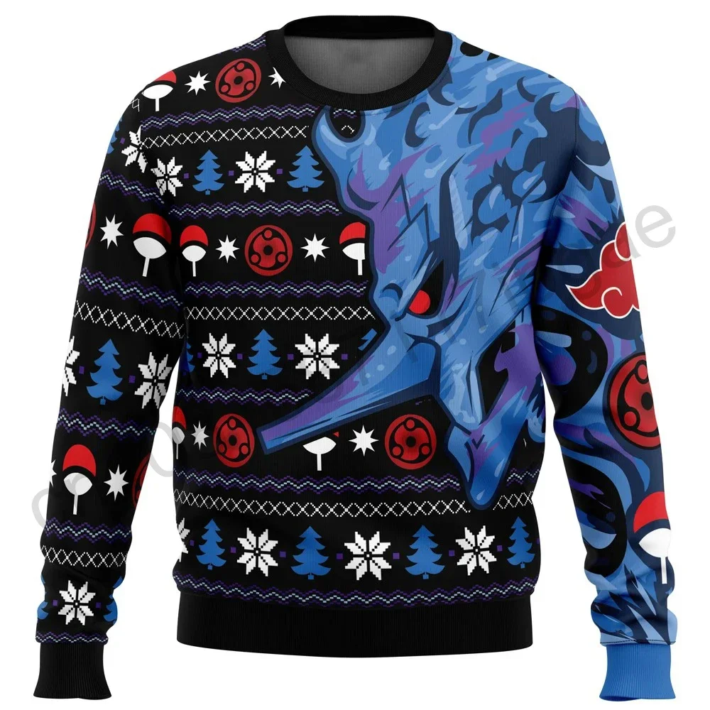 Naruto Sasuke Boy Girl Hoodies MINISO Men's Pullover 3D Printed Anime Tops Autumn Winter Men's Pullover MINISO Mens Clothing