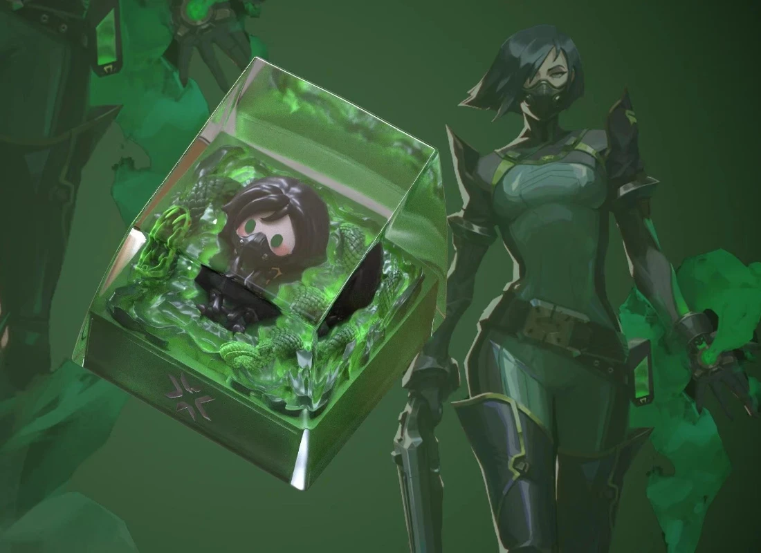 VALORANT Tastenkappen Benutzerdefinierte süße JETT Reyna Sage Artisan Anime Tastenkappe Harz Phoenix Raze Sova Point Tastenkappen Tastatur Spielzubehör