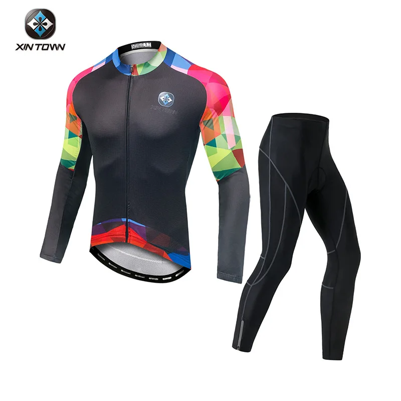 

Long Cycling Bib Set Men Men's Clothing Autumn Clothes Uniforms Jersey Summer Sleeve Bicycle Breathable Sweatsuit Sets Leg Pants