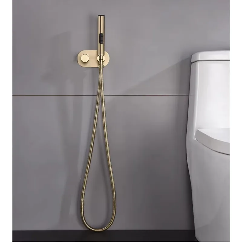 Cloth Diaper  Toilet Attachment Bathroom Concealed Brass Wall Mounted Hot and Cold Mixed Bidet Spray Set