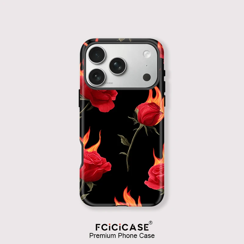 Fcicicase حافظة هاتف شحن لاسلكي ناعم لهاتف آيفون 15 16 برو ماكس 11 12 13 14 Plus 17 زهرة مغناطيسية هوائية لتغطية Magsafe