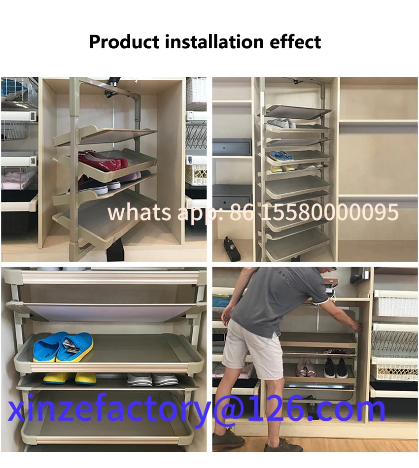 Zapatero personalizable 360 °   Gabinete de zapatos de aleación de aluminio ajustable en altura giratoria estante giratorio