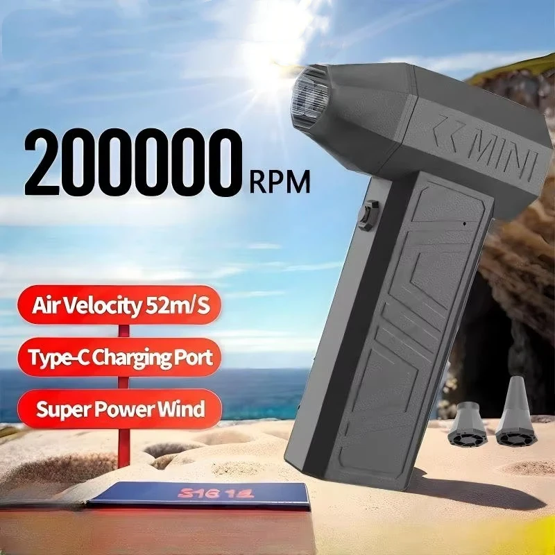 

Мини-беспроводной турбовентилятор Violence 200000 RPM USB-зарядка Ручные мощные продувочные машины с ураганом Выносливость Бытовая бесшумность