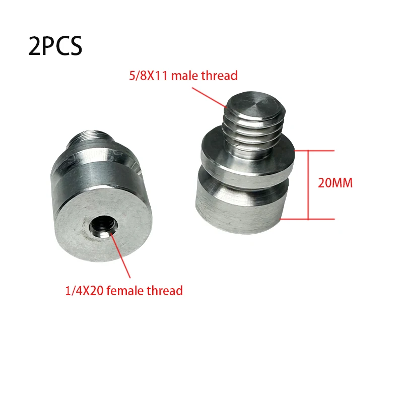 2 SZTUK Adapter pryzmowy 20 mm 5/8 x11 z gwintem zewnętrznym na gwint żeński 1/4 x20 do tachimetru Nikon Etc Prism CHCNAV Tribrach Gps