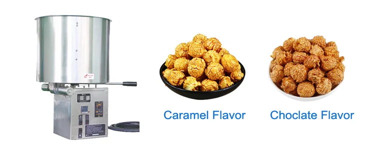 Cinema PopCorn Machine Maker Wrapped Sugar Machine Popcorn Caramelizer Cooker and Coater