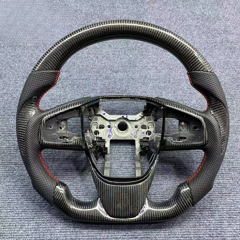 For Honda Civic Fit Accord Vezel XRV Avancier GK5 Crosstour Full Series Modified Carbon Fiber Steering Wheel With Horn Shell