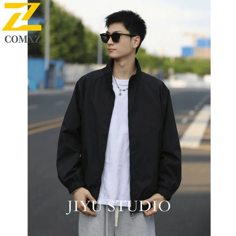 

COMXZ Мужская куртка Свободная классическая уличная высококачественная легкая ветровка для пешего туризма, путешествий, кемпинга, осенняя куртка без капюшона