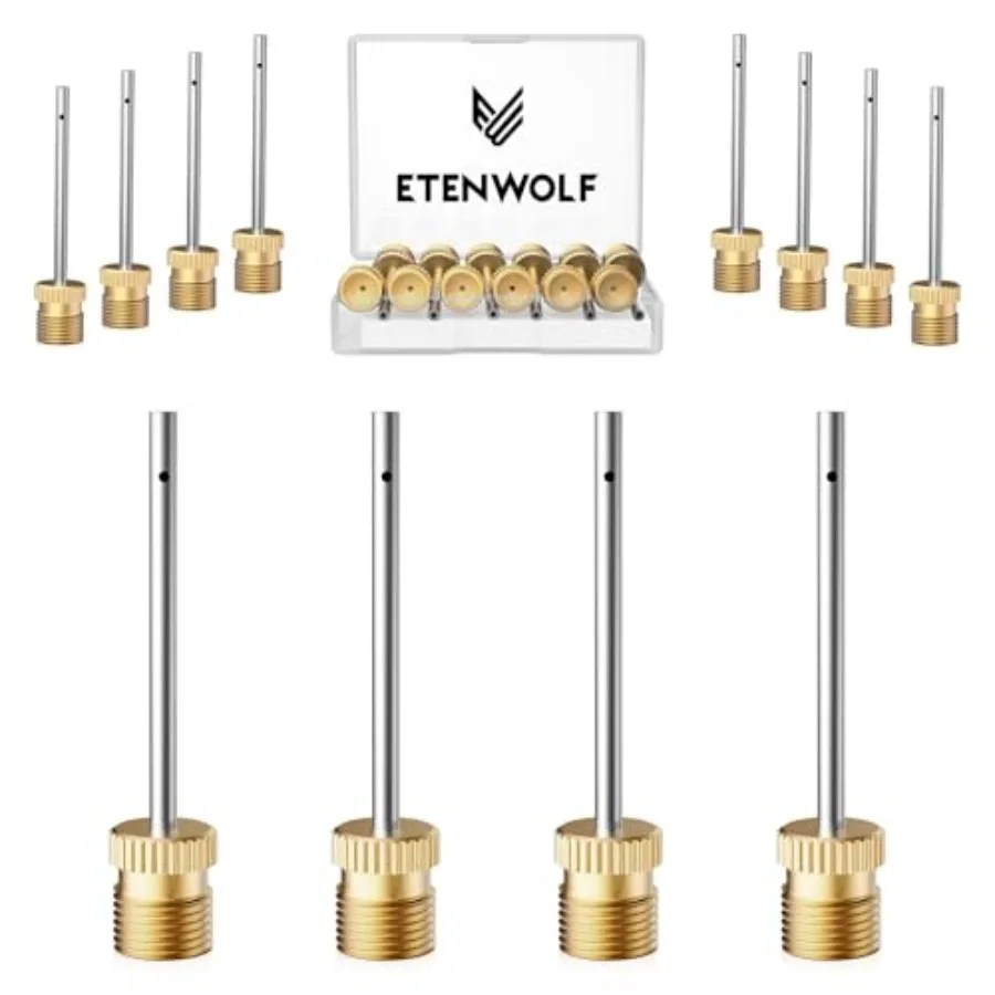 

12 Pack Brass Ball Pump Needles, No Break Heavy Duty Air Pump Needles for Balls with Storage Case, Compatible with Hand Pump an