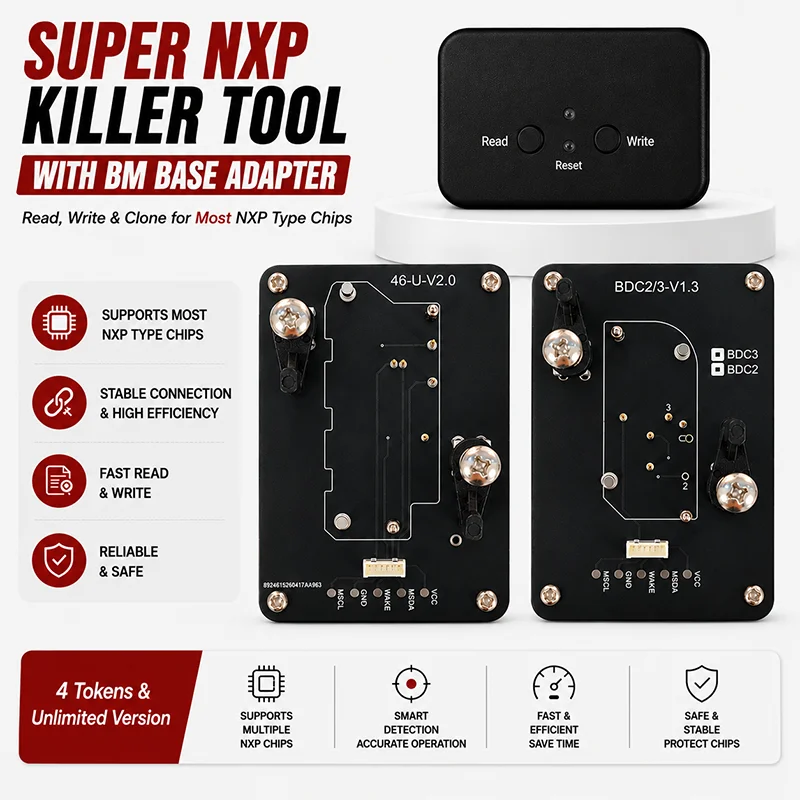 Super NXP Killer Read Copy Device With Adapter Base For BM Key All NXP Smart Keys Clones 4 Tokens & Unlimited Version