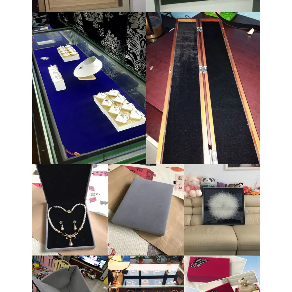 40cm x 145cm Self Adhesive Velvet Flock Contact Paper Liner for Jewelry Drawer Fabric Sticker Peel Stick Colorful DIY