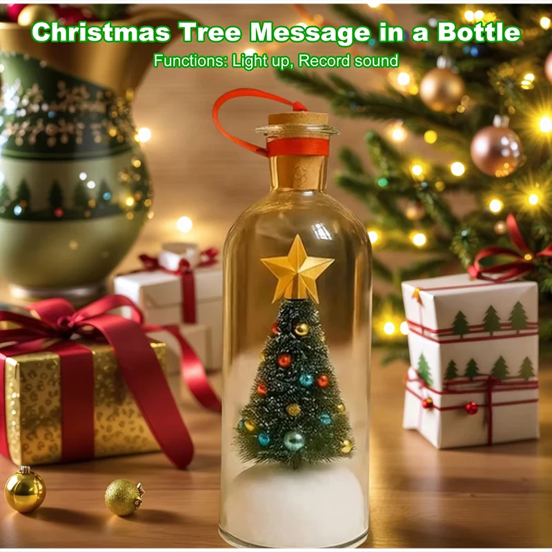 Weihnachtsbaum-Segenflasche Vintage Glas Schneeszene Ornament Kreative Weihnachts-Tischdekoration Festliches Partygeschenk – Detail 8