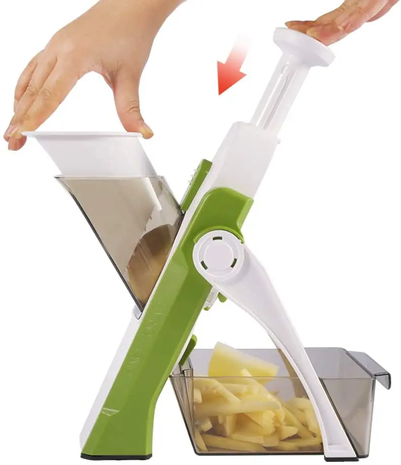 Imagem -04 - Cortador de Legumes e Frutas Food Chopper Dicer Fry Francês ss 420 Abs Asmandoline Slicer Acessórios de Cozinha Home Gadgets Js00