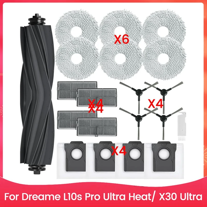 Горячие аксессуары для Dreame L10s Pro Ultra Heat/X30 Ultra Основная боковая щетка Hepa-фильтр Швабра Тканевые мешки для пыли Запасные части