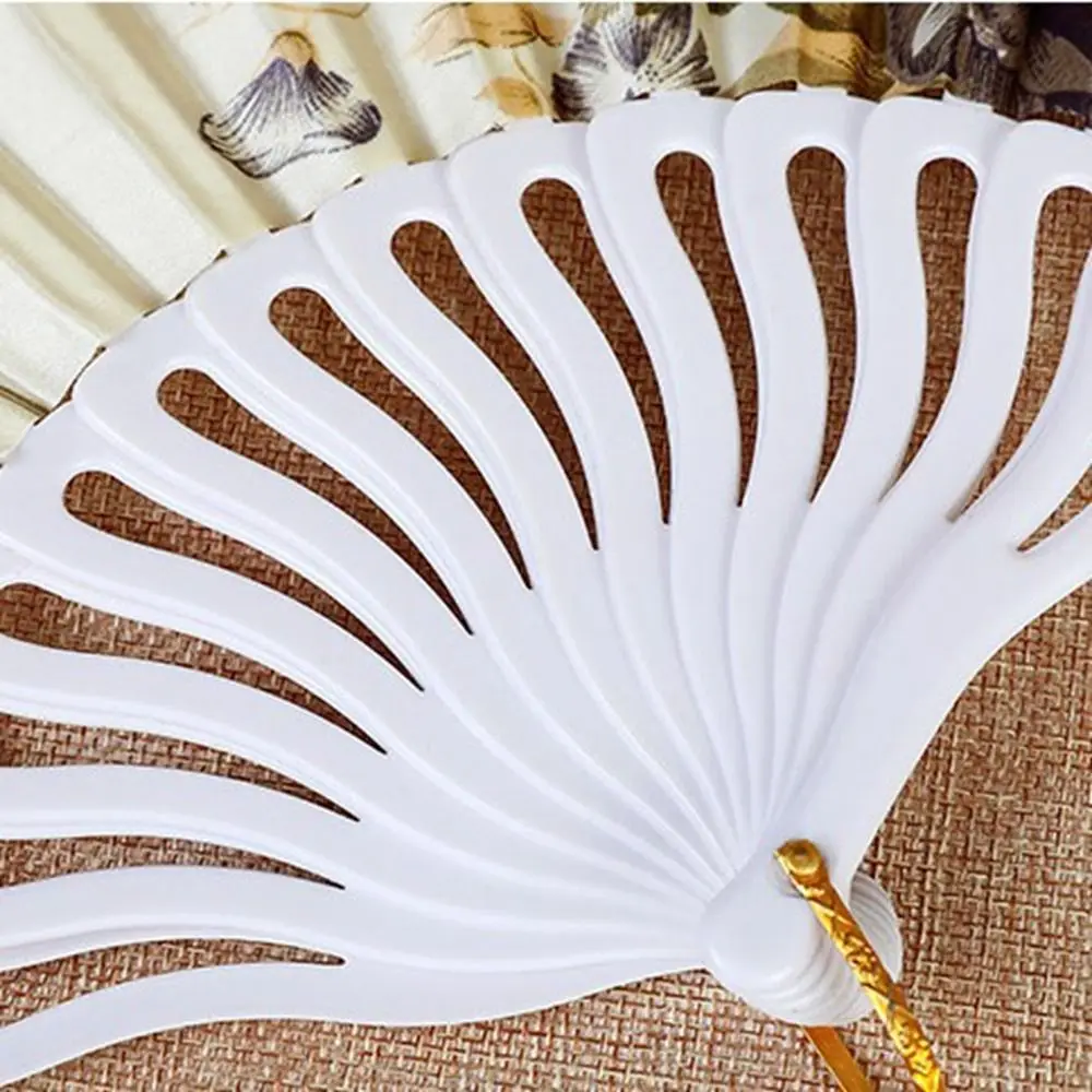 Vintage Chinese Style Hand Held Flower Fan Handmade Flower Pattern Bamboo Folding Fan Fan Art Chinese Dance Fan Dance Prop